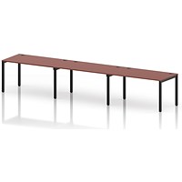 Impulse Bench Single Row 3 Person 1600 Black Frame Office Bench Desk Brick Red