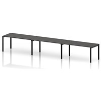 Impulse Bench Single Row 3 Person 1600 Black Frame Office Bench Desk Carbon Grey