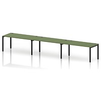 Impulse Bench Single Row 3 Person 1600 Black Frame Office Bench Desk Moss Green