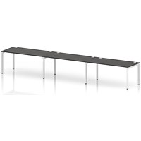 Impulse Bench Single Row 3 Person 1600 White Frame Office Bench Desk Carbon Grey