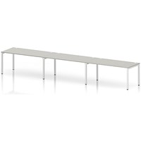 Impulse Bench Single Row 3 Person 1600 White Frame Office Bench Desk Dove Grey