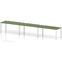 Impulse Bench Single Row 3 Person 1600 White Frame Office Bench Desk Moss Green