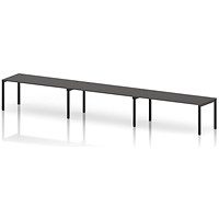 Impulse Bench Single Row 3 Person 1800 Black Frame Office Bench Desk Carbon Grey