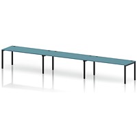 Impulse Bench Single Row 3 Person 1800 Black Frame Office Bench Desk Dark Teal
