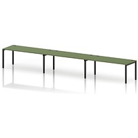 Impulse Bench Single Row 3 Person 1800 Black Frame Office Bench Desk Moss Green