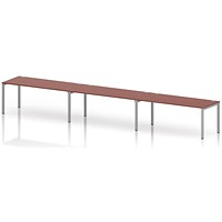 Impulse Bench Single Row 3 Person 1800 Silver Frame Office Bench Desk Brick Red