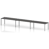 Impulse Bench Single Row 3 Person 1800 Silver Frame Office Bench Desk Carbon Grey
