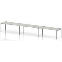 Impulse Bench Single Row 3 Person 1800 Silver Frame Office Bench Desk Dove Grey