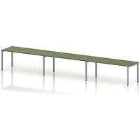 Impulse Bench Single Row 3 Person 1800 Silver Frame Office Bench Desk Moss Green
