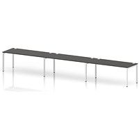 Impulse Bench Single Row 3 Person 1800 White Frame Office Bench Desk Carbon Grey