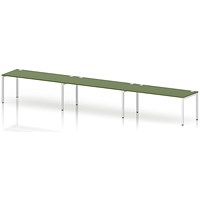 Impulse Bench Single Row 3 Person 1800 White Frame Office Bench Desk Moss Green