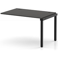 Impulse Bench Single Row Ext Kit 1200 Black Frame Office Bench Desk Carbon Grey