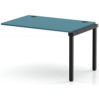 Impulse Bench Single Row Ext Kit 1200 Black Frame Office Bench Desk Dark Teal