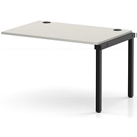 Impulse Bench Single Row Ext Kit 1200 Black Frame Office Bench Desk Dove Grey