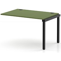 Impulse Bench Single Row Ext Kit 1200 Black Frame Office Bench Desk Moss Green
