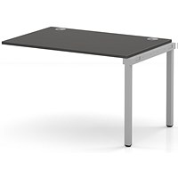 Impulse Bench Single Row Ext Kit 1200 Silver Frame Office Bench Desk Carbon Grey