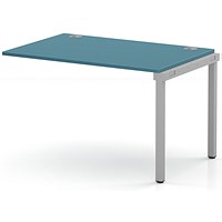 Impulse Bench Single Row Ext Kit 1200 Silver Frame Office Bench Desk Dark Teal