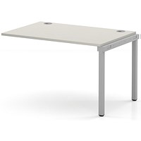 Impulse Bench Single Row Ext Kit 1200 Silver Frame Office Bench Desk Dove Grey