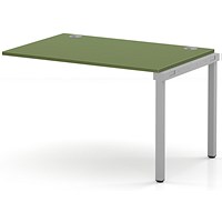 Impulse Bench Single Row Ext Kit 1200 Silver Frame Office Bench Desk Moss Green
