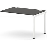 Impulse Bench Single Row Ext Kit 1200 White Frame Office Bench Desk Carbon Grey