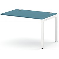 Impulse Bench Single Row Ext Kit 1200 White Frame Office Bench Desk Dark Teal