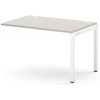 Impulse Bench Single Row Ext Kit 1200 White Frame Office Bench Desk Dove Grey