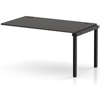Impulse Bench Single Row Ext Kit 1400 Black Frame Office Bench Desk Carbon Grey