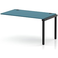 Impulse Bench Single Row Ext Kit 1400 Black Frame Office Bench Desk Dark Teal