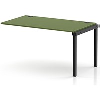 Impulse Bench Single Row Ext Kit 1400 Black Frame Office Bench Desk Moss Green