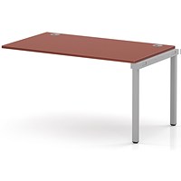 Impulse Bench Single Row Ext Kit 1400 Silver Frame Office Bench Desk Brick Red