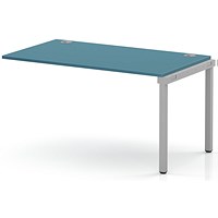 Impulse Bench Single Row Ext Kit 1400 Silver Frame Office Bench Desk Dark Teal