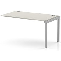 Impulse Bench Single Row Ext Kit 1400 Silver Frame Office Bench Desk Dove Grey