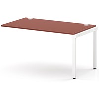 Impulse Bench Single Row Ext Kit 1400 White Frame Office Bench Desk Brick Red