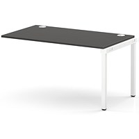 Impulse Bench Single Row Ext Kit 1400 White Frame Office Bench Desk Carbon Grey