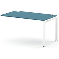 Impulse Bench Single Row Ext Kit 1400 White Frame Office Bench Desk Dark Teal