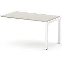 Impulse Bench Single Row Ext Kit 1400 White Frame Office Bench Desk Dove Grey