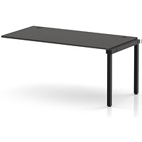 Impulse Bench Single Row Ext Kit 1600 Black Frame Office Bench Desk Carbon Grey