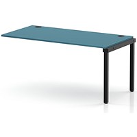 Impulse Bench Single Row Ext Kit 1600 Black Frame Office Bench Desk Dark Teal