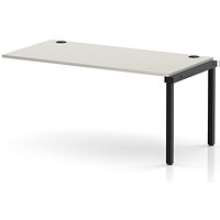 Impulse Bench Single Row Ext Kit 1600 Black Frame Office Bench Desk Dove Grey