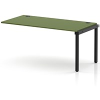 Impulse Bench Single Row Ext Kit 1600 Black Frame Office Bench Desk Moss Green