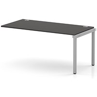 Impulse Bench Single Row Ext Kit 1600 Silver Frame Office Bench Desk Carbon Grey
