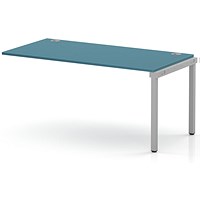 Impulse Bench Single Row Ext Kit 1600 Silver Frame Office Bench Desk Dark Teal