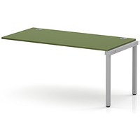 Impulse Bench Single Row Ext Kit 1600 Silver Frame Office Bench Desk Moss Green