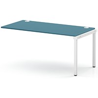 Impulse Bench Single Row Ext Kit 1600 White Frame Office Bench Desk Dark Teal