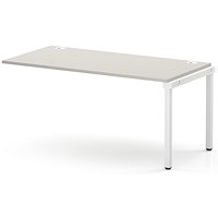 Impulse Bench Single Row Ext Kit 1600 White Frame Office Bench Desk Dove Grey