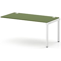 Impulse Bench Single Row Ext Kit 1600 White Frame Office Bench Desk Moss Green