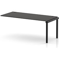 Impulse Bench Single Row Ext Kit 1800 Black Frame Office Bench Desk Carbon Grey