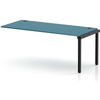 Impulse Bench Single Row Ext Kit 1800 Black Frame Office Bench Desk Dark Teal