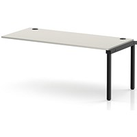 Impulse Bench Single Row Ext Kit 1800 Black Frame Office Bench Desk Dove Grey