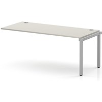 Impulse Bench Single Row Ext Kit 1800 Silver Frame Office Bench Desk Dove Grey